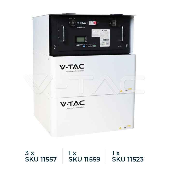 V-TAC VT-48200B 9,60kWh Rack-Batterie Setup Variante 2