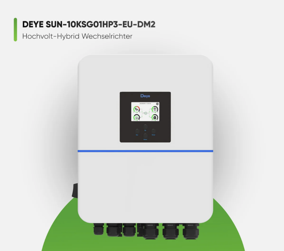 V-TAC SUN-10K-SG01HP3-EU-DM2 10 kW Hybrid-Wechselrichter 3-phasig Hochvolt — Frontalansicht