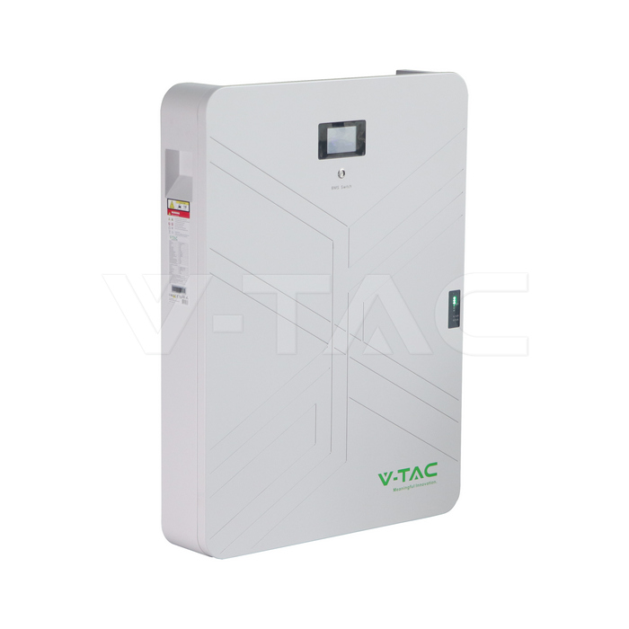 V-TAC VT-14033 14,33 kWh LiFePO₄ Batteriespeicher Wandmontage IP20 — Frontansicht