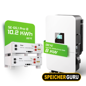 Deye Komplettset 8 kW Hybridwechselrichter (SUN-8K-SG05LP3-EU-SM2) & 10 kWh Batteriespeicher Deye SEG