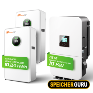 Deye/ Felicity Komplettset 10 kW Hybridwechselrichter (SUN-10K-SG05LP3-EU-SM2) & 10,2 kWh LUX-E-48100LG03 Felicity Batteriespeicher
