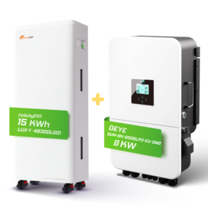 Deye/ Felicity Komplettset 8 kW Hybridwechselrichter (SUN-8K-SG05LP3-EU-SM2) & 15 kWh LUX-Y-48300LG01 Felicity Batteriespeicher