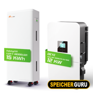 Deye/ Felicity Komplettset 12 kW Hybridwechselrichter (SUN-12K-SG04LP3-EU) & 15 kWh LUX-Y-48300LG01 Felicity Batteriespeicher