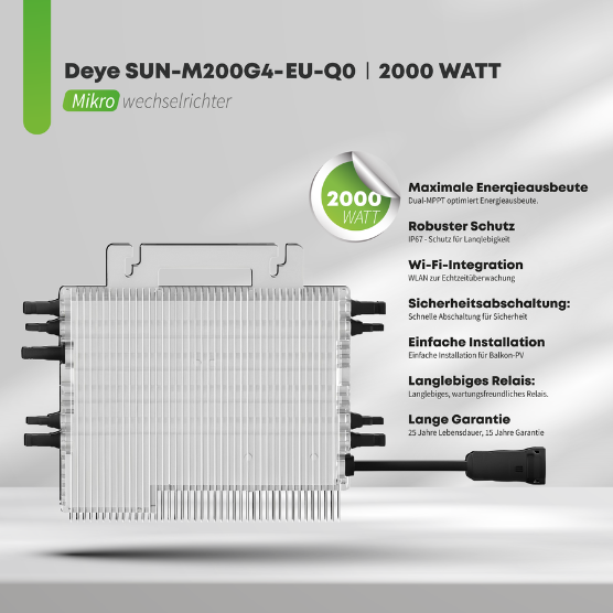 Deye SUN-M200G4-EU-Q0 2000w Mikro-Wechselrichter für 4 PV Module bis 2800Wpt – Bild 5