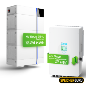 Deye Komplettset 12 kW Hochvolt Hybridwechselrichter (SUN-12K-SG01HP3-EU-AM2) & 12,24 kWh Hochvolt Batteriespeicher Deye GB-L