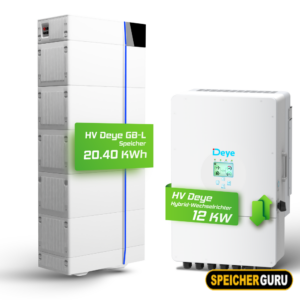 Deye Komplettset 12 kW Hochvolt Hybridwechselrichter (SUN-12K-SG01HP3-EU-AM2) & 20,40 kWh Hochvolt Batteriespeicher Deye GB-L