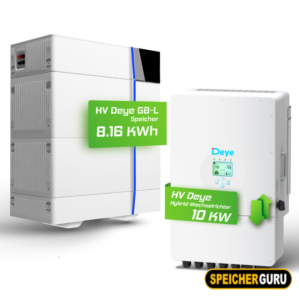 Deye Komplettset 10 kW Hochvolt Hybridwechselrichter (SUN-10K-SG01HP3-EU-AM2) & 8,16 kWh Hochvolt Batteriespeicher Deye GB-L