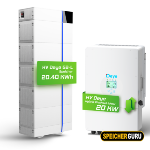 Deye Komplettset 20 kW Hochvolt Hybridwechselrichter (SUN-20K-SG01HP3-EU-AM2) & 20,40 kWh Hochvolt Batteriespeicher Deye GB-L