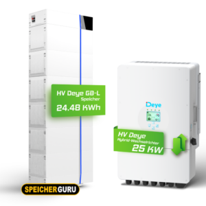 Deye Komplettset 25 kW Hochvolt Hybridwechselrichter (SUN-25K-SG01HP3-EU-AM2) & 24,48 kWh Hochvolt Batteriespeicher Deye GB-L