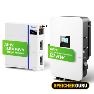 Deye Komplettset 10 kW Hybridwechselrichter (SUN-10K-SG05LP3-EU-SM2) & 10,24 kWh Batteriespeicher Deye AI-W5.1-B