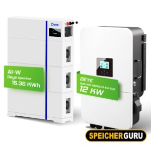 Deye Komplettset 12 kW Hybridwechselrichter (SUN-12K-SG04LP3-EU) & 15,36 kWh Batteriespeicher Deye AI-W5.1-B