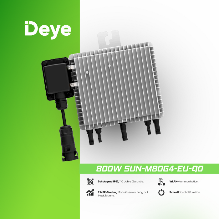 800W Balkonkraftwerk Komplettset (880Wp) - Deye 800W Mikrowechselrichter - SunLit BK 215 - JA Solar 440W – Bild 3