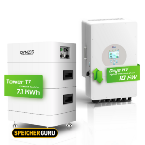 Deye Komplettset 10 kW Hochvolt Hybridwechselrichter (SUN-10K-SG01HP3-EU-AM2) & Dyness Tower T7 7,10 kWh Hochvolt Batteriespeicher