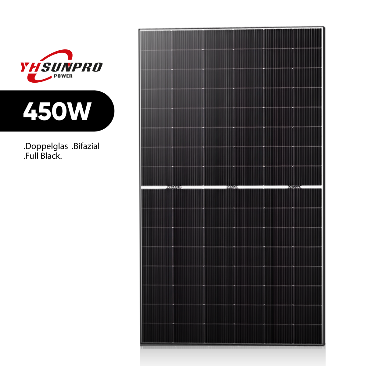 Sunpro 450W SPDG450-N96R12 Fullblack Bifazial Doppelglas – Bild 2