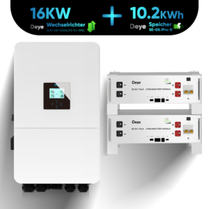 Deye Komplettset 16 kW Hybridwechselrichter SUN-16K-SG05LP3-EU-SM2 & 10,2 kWh Batteriespeicher Deye SE-G5.1 Pro-B