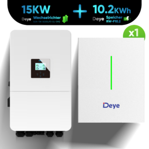 Deye Komplettset 15 kW Hybridwechselrichter SUN-15K-SG05LP3-EU-SM2 & 10,2 kWh Batteriespeicher Deye RW-F10.2 LFP