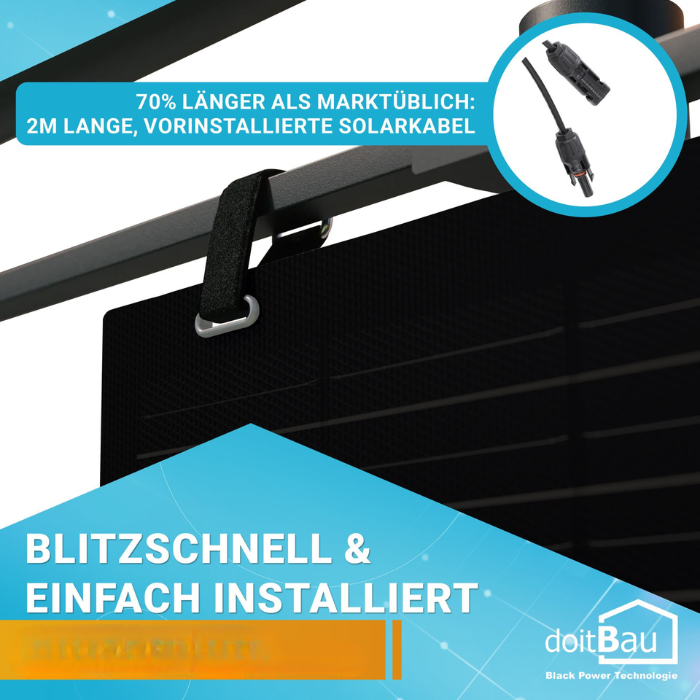 200W doitBau Flexibles Solarmodul DB200FLEX FullBlack – Bild 5