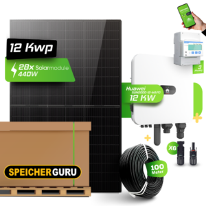 Huawei Photovoltaikanlage 12,32 kW Komplettset – 28x JA Solar 440W Fullblack & SUN2000-12K-MAP0