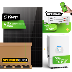 Konfigurierbare 5 kW Deye-Solaranlage – AIKO, Trina oder JA Solar Module & optionaler Speicher