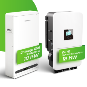 Deye/ Chisage Komplettset 12 kW Hybridwechselrichter ( SUN-12K-SG04LP3-EU ) & 10 kWh CE48200-W Chisage Batteriespeicher