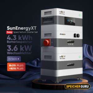 SunLit 2way Speicherturm Starter Set – 4,3 kWh Speicher + 3,6 kW Wechselrichter
