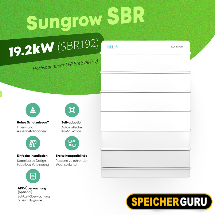 Sungrow SBR Hochspannungs LFP Batterie 19,2kW (SBR192) – Bild 2