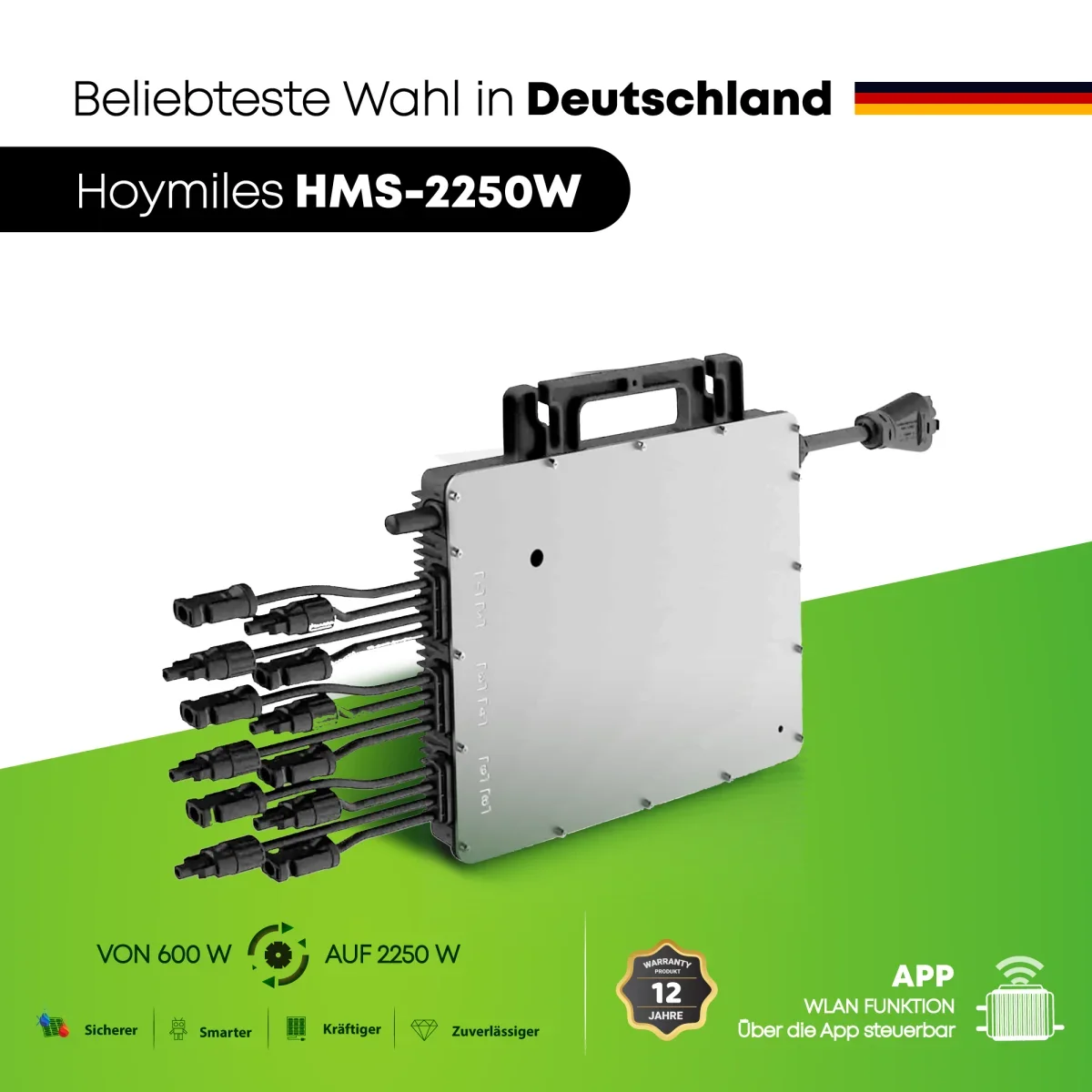 2250W Mini-PV Anlage (2730Wp) - FULLBLACK - Hoymiles HMT-2250W-6T – Bild 3