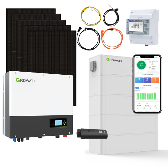 8 kWp Jolywood Solar 430W Fullblack & 8 kW Growatt SPH 8000TL3-BH-UP Wechselrichter mit 10,2kWh Growatt ARK H Speicher