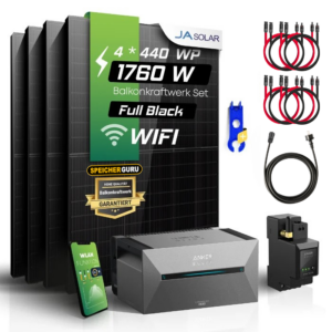 1600W Balkonkraftwerk Set (1760Wp) - JA Solar Module mit Anker SOLIX Solarbank 2 Pro + Smartmeter