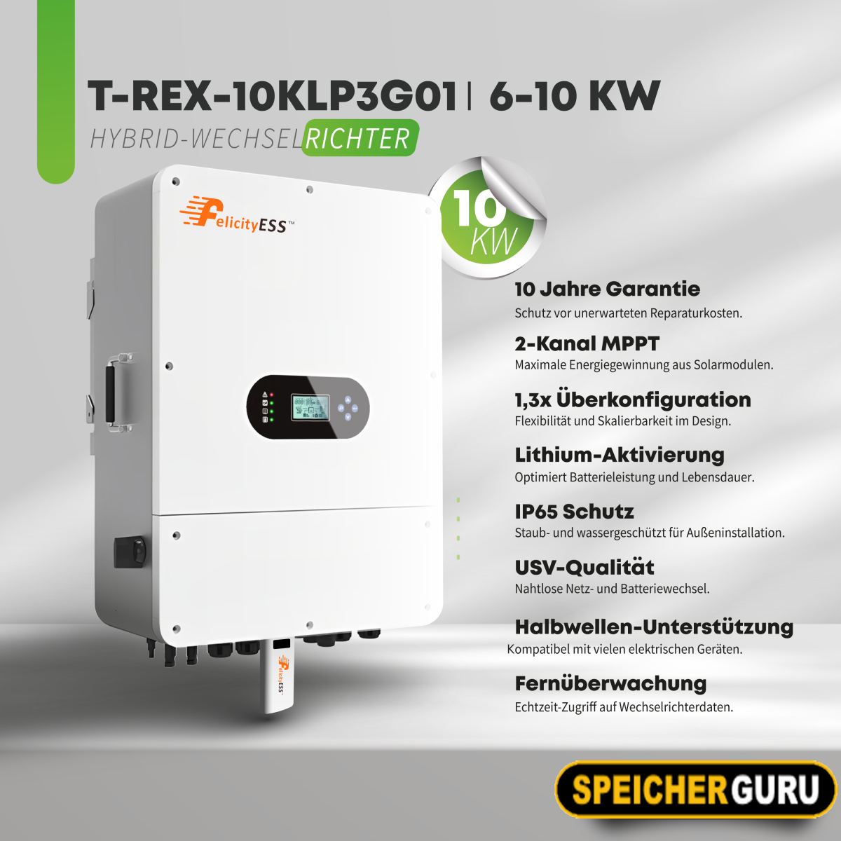 Felicity 10kW T-REX-10KLP3G01 Hybridwechselrichter 3-Phase 10 Jahre Herstellergarantie – Bild 2